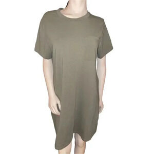 Banana Republic Women's Olive Green T-Shirt Dress L Short Sleeve
